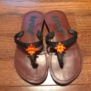 Reef sandals.